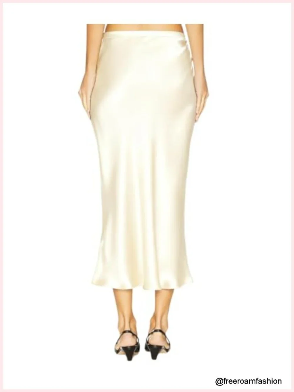 Silk Satin Mermaid Midi Skirt Elastic High Waist Office Party